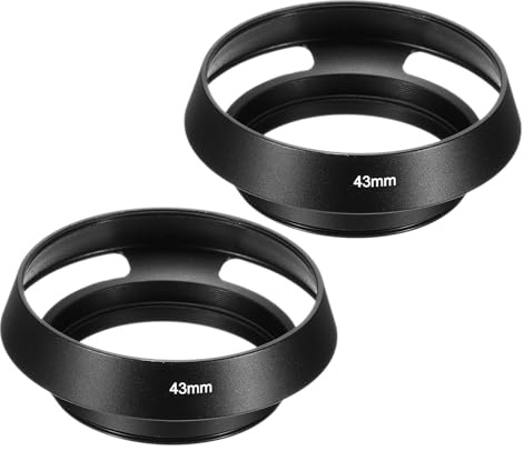 PATIKIL Paraluce 43mm 2pz Paraluce Interno Cavo Antiriflesso Superficie Opaca Ventilata Standard Obiettivo Fotocamera Universale Nero