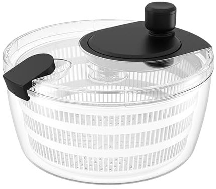 Salad Spinner, Lettuce Dryer Spinner, Vegetable Strainer Dryer, Salad Spinner Bowl with Lid, 4L Fruit Washing Drainer, Fruit Cleaner Bowl Spinner for Greens, Berries, Fruits