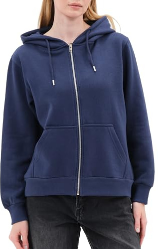 Smith & Solo Felpa con cappuccio da donna, in cotone, a maniche lunghe, con cappuccio, a girocollo, slim fit, per il tempo libero, sport, a maniche lunghe, con cappuccio