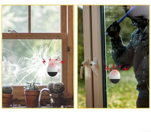 Détecteur d'alarme innovant en verre avec sortie de 130 dB - Solution parfaite pour les besoins de sécurité de la maison et du bureau (2 pièces)