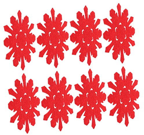 ROMISBABA 8stücke Weihnachtsuntersetzer Mit Schneeflocken-Design Hitzebeständige Filz-untersetzer Für Wein Tee Und Kaffee Tischdekoration Für Weihnachtsfeiern Und Festliche Anlässe