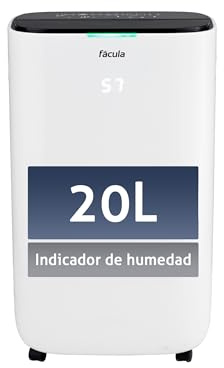 facula - Deshumidificador Sáhara 20L | Modo Auto | Modo Secado de Ropa | Modo ventilación | Temporizador 1-24h