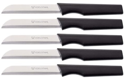 GRÄWE Schälmesser/Gemüsemesser Set, 5-teilig ? Edelstahl-Klinge, ca. 8,5 cm, ergonomischer Kunststoffgriff, spülmaschinengeeignet, vielseitig für Obst & Gemüse