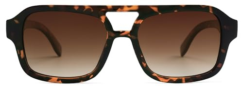 SOJOS Retro Rechteckig Polarisiert Sonnenbrille SJ2342 Schildpatt/VerlaufendBraun