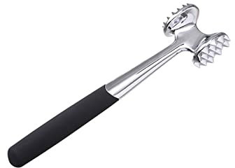 GZKDKZB Meat hammer Kitchen double-sided meat tenderizer, metal meat hammer, household stainless steel rolled meat steak meat tenderizer