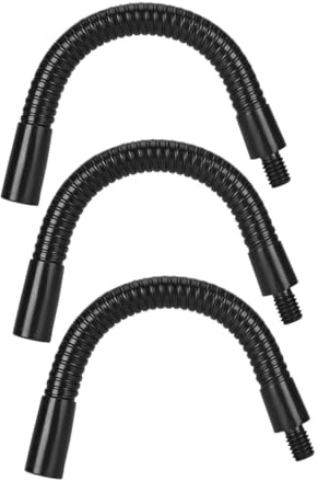 Toyvian Supporto per Microfono da Tavolo e Asta di Prolunga Flessibile 18cm 3 Pezzi in Lega Nera, Accessori per Supporti Microfono e Telefono, Regolabile 360° per Studio e Streaming