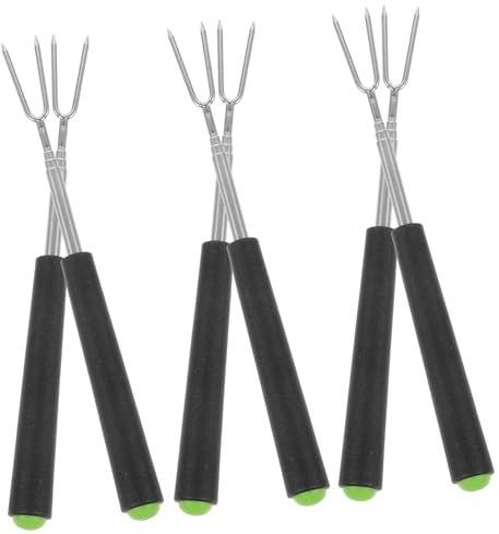 BEBEMOKO 6stücke Teiliges Bbq Zubehör Ausziehbare Grillgabeln Aus Edelstahl Praktische Spieße Für Camping Und Gartenpartys Für Und Marshmallows Hochwertige Grillutensilien
