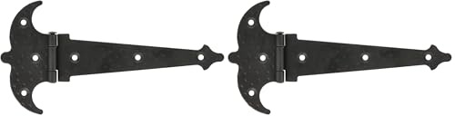 Amig - Bisagra Reforzada | Dos Palas | Negro | Acero punteado | Estilo: Rústico | Forja para Puertas Abatibles Lisas | Entrada y Paso Exteriores e Interiores, y Armarios | Medidas: 150 mm