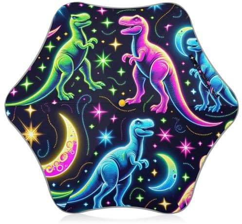 GAIREG Regenschirm für kleine Mädchen, Motiv: bunte Dinosaurier, Weltraum-Satrs