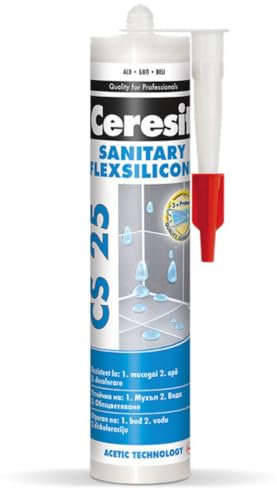 Silicone sanitario, sabbia beige, per interni ed esterni, bagno e cucina, antimuffa e funghi, resistente ai raggi UV, elasticità duratura Bahama Beige (1 x 280 ml)