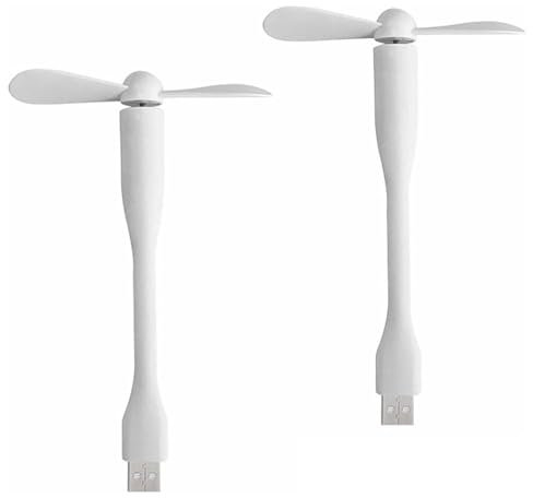 Mini Ventilatore Portatile USB con cavo Flessibile,USB Mini Del Ventilatore,90mm Portatile 360° Girevole Ventole,Flexible Portable Fan,Ventole per Cellulare,Ventola per PC Laptop (Bianco+Bianco)