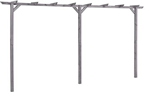 Gartenpergola für den Außenbereich, Pergola aus Holz, für Terrasse, grauer Pavillon, 400 x 40 x 205 cm, druckbehandeltes Kiefernholz, perfekt für den Hinterhof, stilvolle Pergola für den Außenbereich