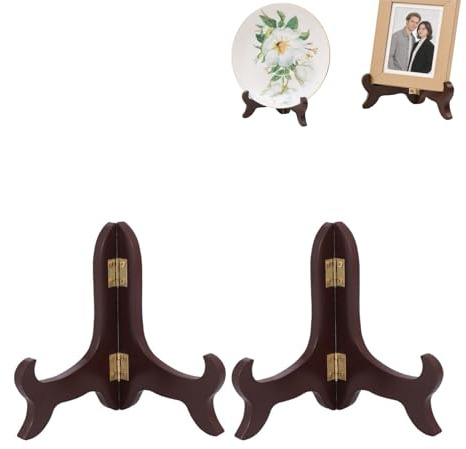 ULTECHNOVO Juego de 2 soportes de madera plegables para platos, marcos de fotos, menús y obras de arte para cocina, restaurante, recepción, escuela y boda