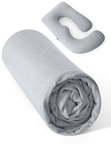 Momcozy Cooling Cover for Pregnancy Pillows, U-Shaped Full Body Maternity Pillowcase for Momcozy Pregnant Pillow, Pillowcase Only