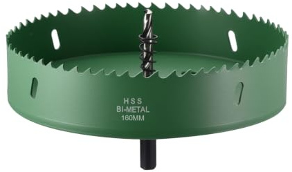 CoCud 6-5/16(160mm) Seghe Tazza Frese per Metallo, M42 Seghe a Tazza Bimetallica M42 - per Lamiera, Pannelli Legno, Acciaio Inossidabile, Rame, Alluminio, Verde