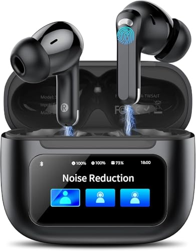 2026 Wireless Earbuds, Bluetooth 5.4 Ear Buds with ANC/ENC Noise Cancelling,5 EQ Modes, 50H HiFi Stereo Bluetooth Earphones with Multifunctional Touchscreen,IPX7 Waterproof Bluetooth In Ear Headphones