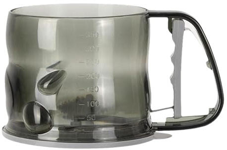 Tamiz de azúcar en polvo, colador de alimentos de malla fina transparente con escala, dispensador de harina de mano, para el hogar, cocina, pastelería, cafetería, tienda