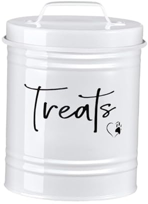 Ronyme Dog Food Storage Container Storage Bin, Keep Fresh Decorative Dog Treat Container, Snack Jar for Counter Kitchen Hiking, white