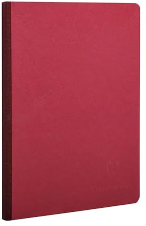 Clairefontaine, 795402C, Cuaderno cosido con lomo de tela roja, Age Bag, A5 (14,8 x 21 cm), 192 páginas en blanco smooth, Papel de 90 g, Cubierta cartulina lustrada, Cubierta: Rojo