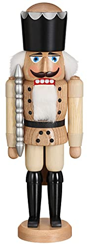 Seiffener Volkskunst | Nussknacker aus dem Erzgebirge | König mit Zepter 39 cm | Nussknackerfigur Deko Figur | Original Erzgebirgische Volkskunst | 11201/8 | Natur