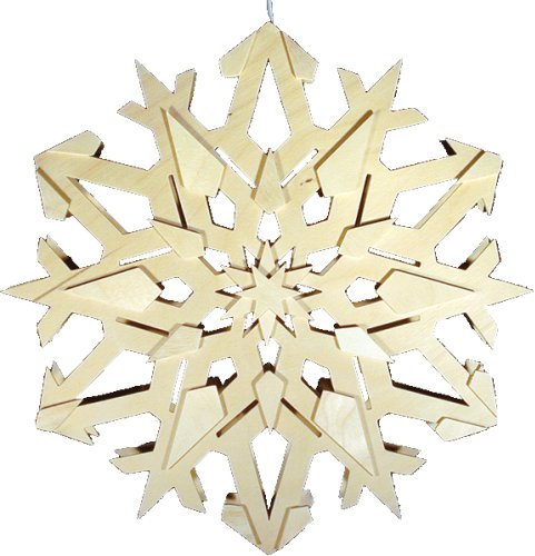 alles-meine.de GmbH Holz Bastelset 3-D - Laubsäge beleuchtetes Fensterbild Schneekristall - zum Aussägen und Laubsägen/zum selber basteln - incl. Beleuchtung ! - Echt Erzgebirg..