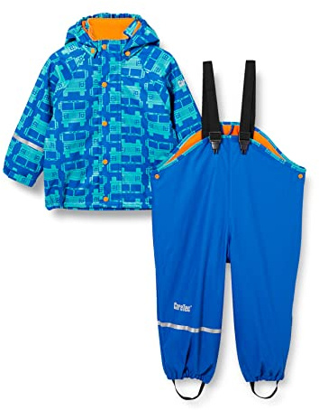 CareTec Veste Imperméable Enfants et Bébé avec Pantalon de Pluie, avec doublure - Bleu (Oceanblue (706) - 92
