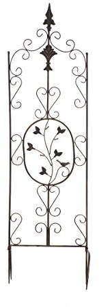 CLP Pflanzen-Rankgitter BURGUS aus Eisen I Rankhilfe für Kletterpflanzen im Landhausstil I erhältlich, Farbe:Bronze