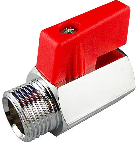 Fittingstore - Mini valvole a sfera con impugnatura a barra, PN 15, per aria compressa, acqua, vuoto, valvola, valvola a sfera (G 1/8, filettatura interna/esterna)