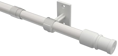 INTERDECO Cafehausstange ausziehbar, Scheibenstange 12/10 mm aus Metall und Kunststoff, zum Anschrauben oder Kleben, Weiß, für Scheibengardinen und Kurzgardinen, Typ 2012011, 135-225 cm