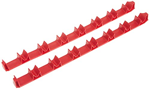 Ernst Manufacturing 6040, Schraubendreher-Halterungen für Schubladen im Set, rutschfest, flaches Profil, Rot, für 14 Werkzeuge