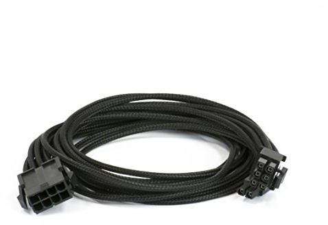 Phanteks PH-CB8V_BK VGA-Verlängerungskabel, 8 auf 8 (6 + 2) Pins, 50 cm Länge, Schwarz