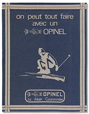 Opinel - Torchon Motif On peut tout faire - Tissage Jacquard 100% Coton - Haute Qualité - Lavage en Machine - Fabrication Française Traditionnelle - 50 x 70cm