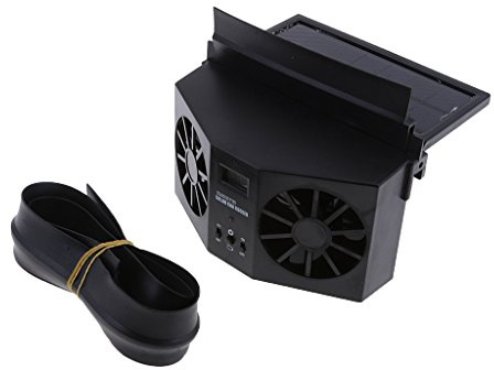 Sharplace Portable, versetzbar Solar Dual Ventilator Lüfter Autofenster Luftentlüftungsventilator Mini-Klimaanlage Lüfter, schwarz