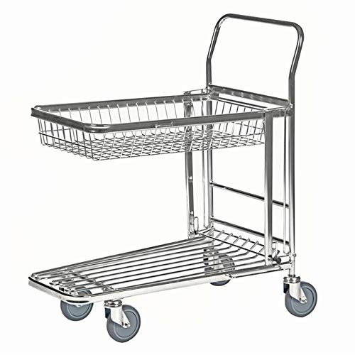 Einkaufswagen mit Gitterkorb, stapelbar, 870 x 530 x 1.010 mm, Traglast 300 kg - verzinkt