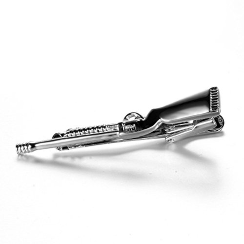 Sharplace Vintage Metallgewehr Krawattenklammer Krawatte Verschluss Pin Bar Men Silver