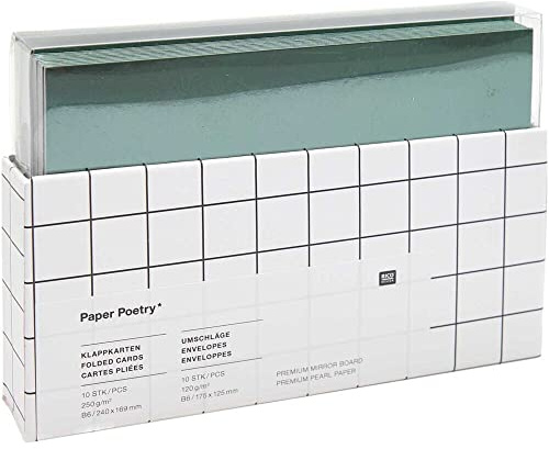 Kartenset Spiegelkarton/Perlmutt grün, B6 FSC MIX