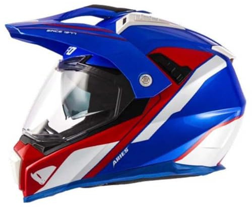 casco enduro stradale Ufo Aries doppia visiera trasparente grande fumè piccola Dual Off Road (S)