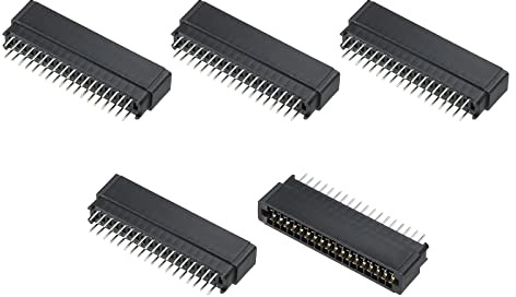 PATIKIL 5 Stück 2.54mm 36 Pin Header Stiftleisten, Stecker und Buchsen Gerade Buchsenleiste PCB rechtwinkliger Einfügeart Buchsenleiste Lötpins Lochrasterplatine, Schwarz
