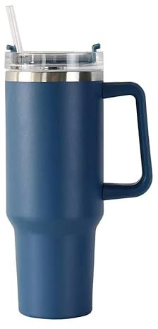 RZXBB Doppelwandiger Edelstahl Thermobecher mit Strohhalm,40oz 1200ml Becher Tumbler mit Griff und Deckel,Vakuum Isolierbecher Becher,Autobecher Reisebecher,Thermosflasche Deckel Dient als Becher