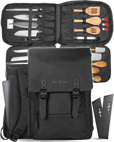 Mochila vintage para cuchillos de chef, funda de transporte profesional para chefs y estudiantes culinarios, más de 30 bolsillos, capacidad para cuchillos de 25 cm, material 600D resistente al agua