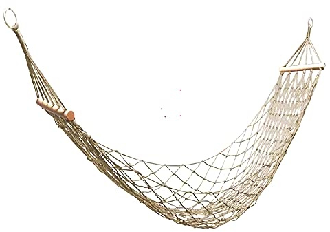 Bomullsrep hängmattor, traditionell handvävd enkel hängmatta med träspridare, barnhängmatta för utomhusbruk, inomhus, uteplats, gård, max 100 kg