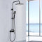 AIMOYO Columna Ducha Negra, Sistema de Ducha Monomando, juego de Ducha con Ducha de Lluvia y Ducha de Mano Para Baño, Altura Ajustable 80-117 cm