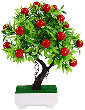 HXSCOO Künstlicher Orangenbaum-Bonsai, künstliche Pflanzen, Mandarinenpfirsich-Obstbaum, im Topf for Heimdekoration, gefälschte Bonsai-Bastelbedarf (Color : Fluorescence Yellow)