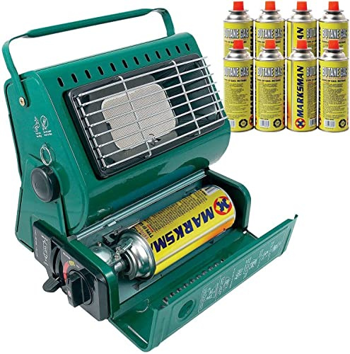 1.3KW Camping Gas Heater With 4 Butane Gas Portable Compact Caravan Outdoor Fishing