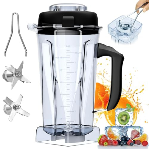 Leepenk 1,8 l 5200 Mixer-Krug passend für Vitamix Classic C-Series Mixer ersetzt 5200 6300 5000 5500 4200 4500 750 60865 62827 Mixbecher Ersatzzubehör passend für Mixer-Klinge