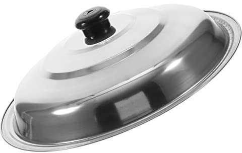 Alipis 36cm Universal Stainless Steel Dome Pot Lid Thickened Frying Pan Cover Compatible Induction Cookers and Skillets for Kitchen Use Random Style