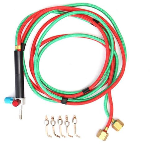Mini pistola de gas con 5 puntas, kit de soplete de soldadura de joyería para oxígeno, acetileno butano