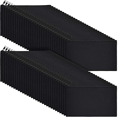 arlote 80Er-Pack Leinwand-Make-Up- mit ReißVerschluss, Bleistiftbeutel, Unbedruckt, zum Selbermachen, zum Basteln, Kosmetiktasche mit ReißVerschluss, Schwarz