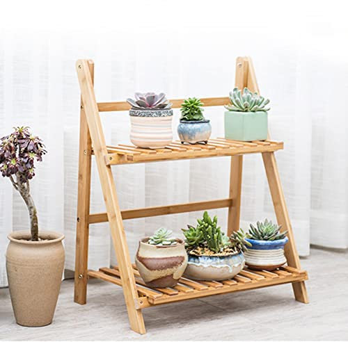 Pflanzenständer, 2-stufiges Leiterregal, L 19,7'' 27,5'' Sukkulenten-Topf-Organizer-Regal, Eckregal für den Innen- und Außenbereich, Garten, Balkon, Wohnzimmer