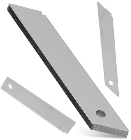 50x Lames Cassables 25 mm Lame Cutter Remplacement Couteau De Tapis Droite Acier De Haute Qualité Tranchant Interchangeables Résistant